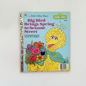Sesame Street Big Bird Spring Adventure To Sesame Street Book- vintage 1985